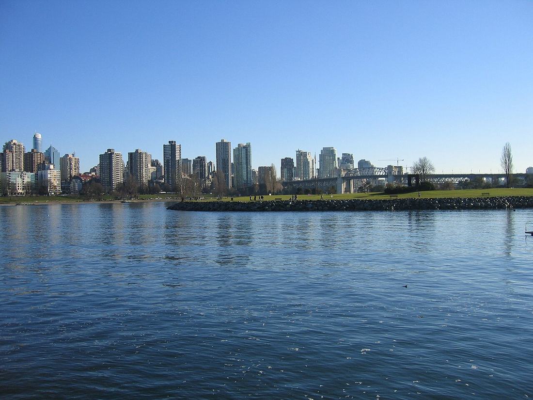 The Vancouver skyline across the water