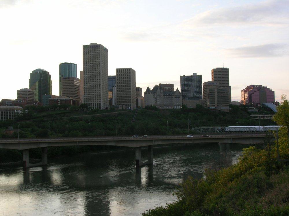 The Edmonton skyline across the river