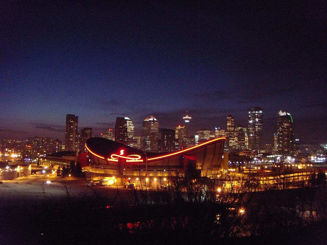 The Calgary skyline at night